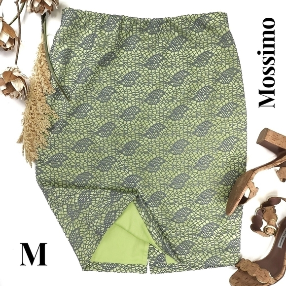Mossimo Green Gray Laced Embroidered Skirt Sz M - Picture 1 of 7
